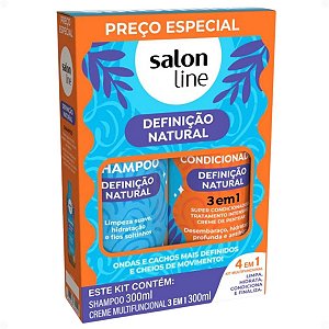 Kit Salon Line Definição Natural: Shampoo e Creme Multifuncional 300ml