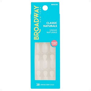 Unhas Postiças Broadway Kiss Ny Classic Naturals Quadrado Curto Courage Bbn03b