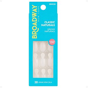 Unhas Postiças Broadway Kiss Ny Classic Naturals Quadrado Curto Courage Bbn03b