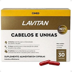 Suplemento Alimentar Lavitan Cabelos e Unhas Com 30 Cápsulas