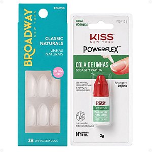 Kit Kiss New York: Unhas Postiças Stiletto Longo Power e Cola De Unhas 3g