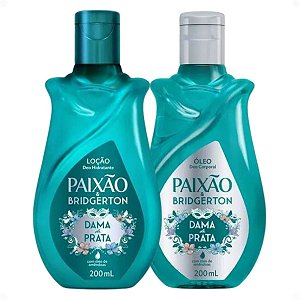 Kit Paixão Bridgerton Dama De Prata: Loção Hidratante e Óleo Corporal 200ml