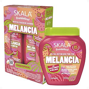 Kit Skala Frutástica Melancia: Shampoo 325ml, Condicionador 200ml e Creme De Tratamento 1000g