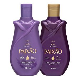 Kit Paixão Irresistível Flor De Lis: Loção Hidratante e Óleo Corporal 200ml