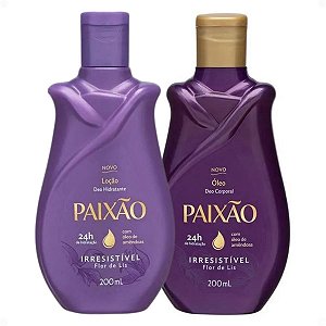 Kit Paixão Irresistível Flor De Lis: Loção Hidratante e Óleo Corporal 200ml