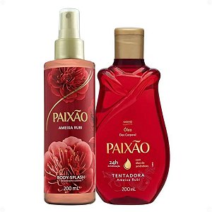 Kit Paixão Ameixa Rubi: Óleo Corporal e Body Splash 200ml
