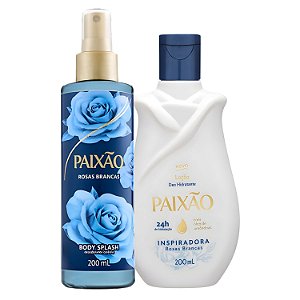 Kit Paixão Inspiradora Rosas Brancas: Loção Hidratante e Body Splash 200ml