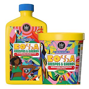 Kit Lola Bossa Crespos e Cachos: Shampoo 500ml e Máscara Capilar 450g