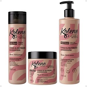 Kit Kolene By Camilla De Lucas Nutri Bond: Shampoo 300ml, Máscara 500g e Leave-in 500ml