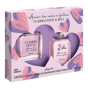 Kit Jequiti Desodorante Colônia Amor De Mãe e Filha: Claudia Leite e Bela 25ml