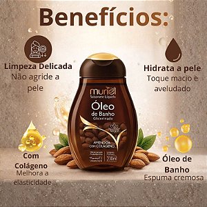 Sabonete Líquido Muriel Óleo De Banho Glicerinado Amêndoa Com Colágeno 230ml