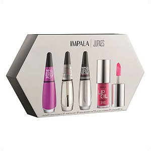 Kit Impala Ju Paes Virando O Jogo Cartas Na Manga: Esmalte, Verniz Gloss, Sérum e Lip Oil