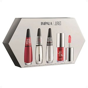 Kit Impala Ju Paes Virando O Jogo Xeque-mate: Esmalte, Verniz Gloss, Sérum e Lip Oil