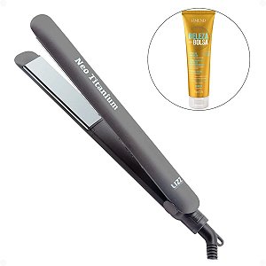 Prancha Lizz Neo Titanium Cinza 230°C Bivolt + Mimo