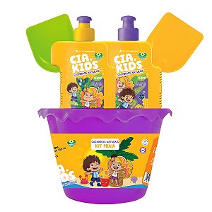 Kit Cia Da Natureza Praia Cachinhos Naturais: Shampoo, Condicionador 250 ml, Balde e Acessórios
