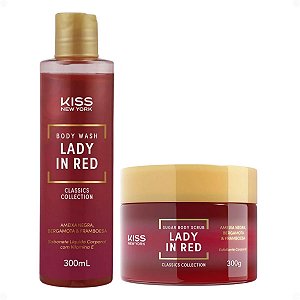 Kit Kiss Ny Lady In Red: Sabonete Líquido 300ml e Esfoliante Corporal 280g
