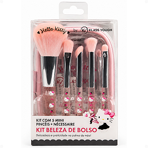 Kit Klass Vough By Hello Kitty: 5 Mini Pincéis e Necessaire