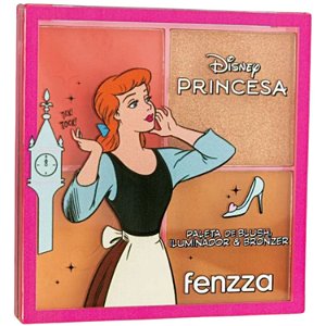 Paleta De Blush, Iluminador e Bronzer Fenzza Disney Princesa Dream Come True Dis128