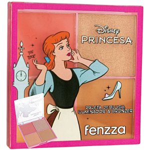 Paleta De Blush, Iluminador e Bronzer Fenzza Disney Princesa Dream Come True Dis128