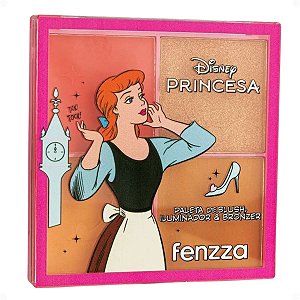Paleta De Blush, Iluminador e Bronzer Fenzza Disney Princesa Dream Come True Dis128