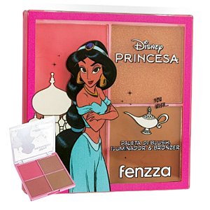Paleta De Blush, Iluminador E Bronzer Fenzza Disney Princesa A Whole New Glow Dis128