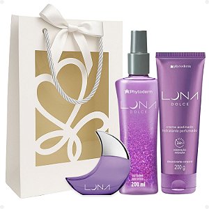 Kit Presente Phytoderm Luna Dolce: Colônia 50ml, Body Splash 200ml e Hidratante 200g