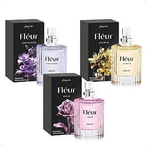 Kit Jequiti Colônia Feminina Fléur: Orchidée, Jasmin e Rosé 25ml