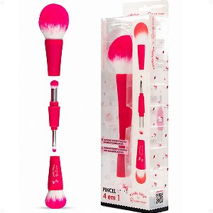 Pincel 4 em 1 Hello Kitty by Klass Vough Rosa Ref. BRHK-01