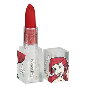 Batom Matte Velvet Fenzza Disney Princesa Ariel Siren Flame Dis112