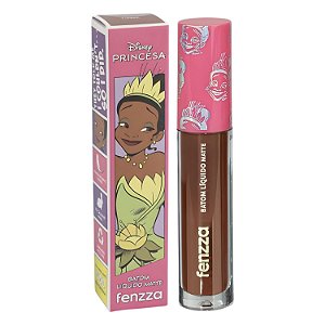 Batom Líquido Matte Fenzza Disney Princesa Tiana Dis108
