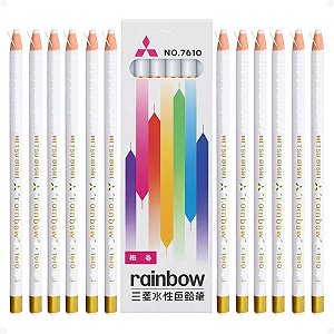 Kit Mitsubishi Rainbow: 12 Lápis Dermatográfico Branco 7610-1
