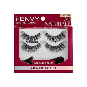 2 pares de Cílios e 1 aplicador Kiss New York Au Naturale 02 KPED09BR