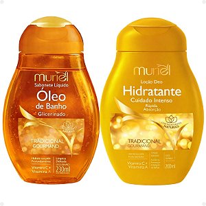 Kit Muriel Tradicional Gourmand: Sabonete Óleo De Banho 230ml e Loção Deo Hidratante 200ml