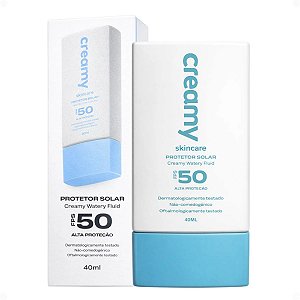Protetor Solar Creamy Watery Fluid Fps 50 Alta Proteção 40ml