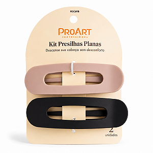 Kit Proart: 2 Presilhas Planas Cor Preto e Bege Pdc69b