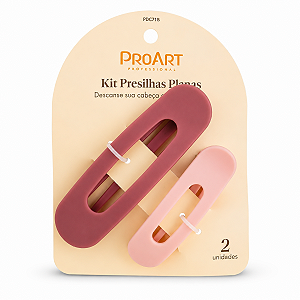 Kit Proart: 2 Presilhas Planas Cor Vinho e Rosa Pdc71b