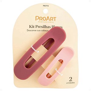 Kit Proart: 2 Presilhas Planas Cor Vinho e Rosa Pdc71b