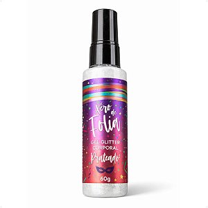 Gel Glitter Corporal Cia da Natureza Xerô de Folia Prateado 60g
