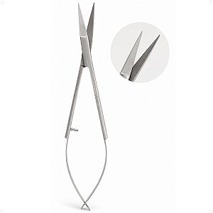 Tesoura Para Sobrancelha Curva Proart Aço Inox Tps02b