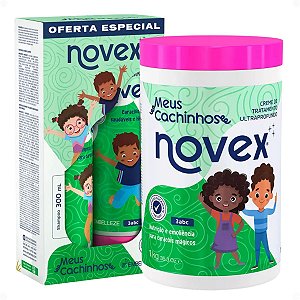 Kit Novex Meus Cachinhos 3abc: Shampoo e Tratamento Condicionante 300ml + Creme De Tratamento Ultraprofundo 1kg