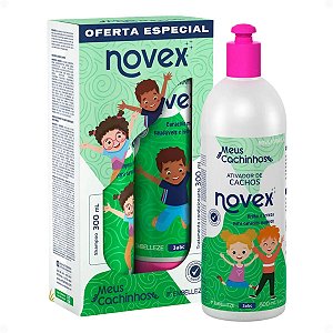 Kit Novex Meus Cachinhos 3abc: Shampoo e Tratamento Condicionante 300ml + Ativador De Cachos 500ml