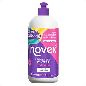 Creme Para Pentear Novex Cachos e Crespos Modelador Cabelos Em Transição 1L