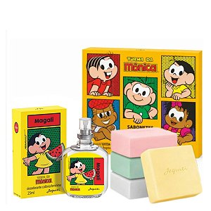 Kit Jequiti Turma Da Mônica: 4 Sabonetes Sortidos + Desodorante Colônia Magali 25ml