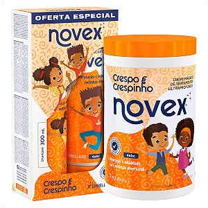 Kit Novex Crespo e Crespinho 4abc: Shampoo e Tratamento Condicionante 300ml + Creme De Tratamento Ultraprofundo 1kg