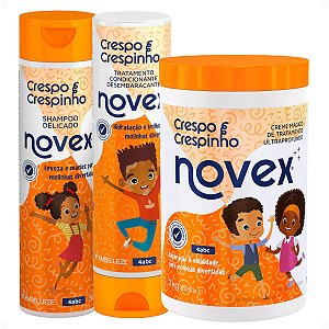 Kit Novex Crespo e Crespinho 4abc: Shampoo, Tratamento Condicionante 300ml e Creme De Tratamento Ultraprofundo 1kg