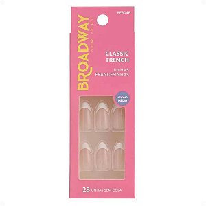 Unhas Postiças Broadway Kiss New York Classic French Francesinha Amendoada Médio Sunshine Bfr04b