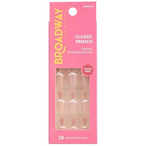 Unhas Postiças Broadway Kiss New York Classic French Francesinha Quadrado Petit Wonder Bfr01b
