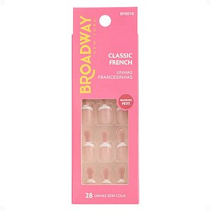 Unhas Postiças Broadway Kiss New York Classic French Francesinha Quadrado Petit Wonder Bfr01b