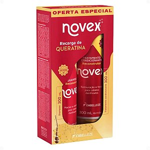 Kit Novex Recarga De Queratina: Shampoo e Tratamento Condicionante 300ml