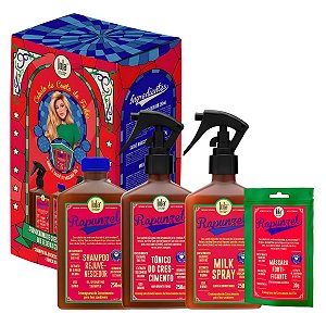 Kit Lola Rapunzel Cabelo De Conto De Fadas: Shampoo 250ml, Milk Spray Leave in 250ml, Tônico Capilar 250ml e Sachê De Máscara Fortificante 30g